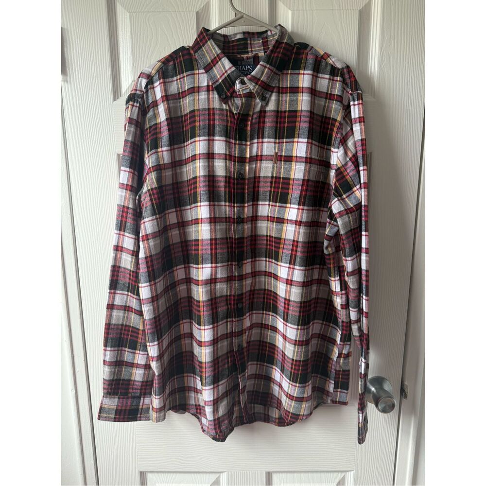 Chaps Performance Men's XL Christmas Classic Flannel Button Down Shirt